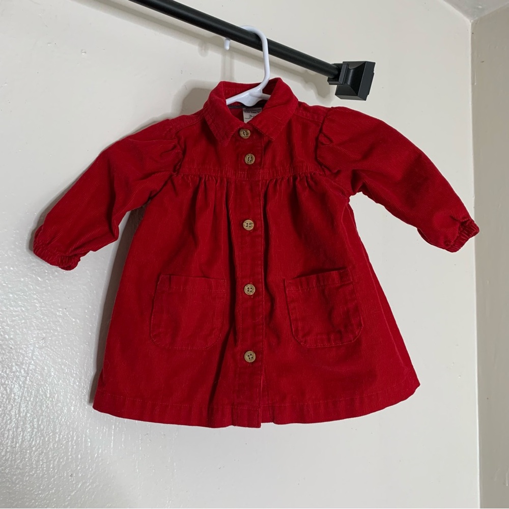 Carter’s Red Corduroy Baby Girl Dress 3M | Gently Worn